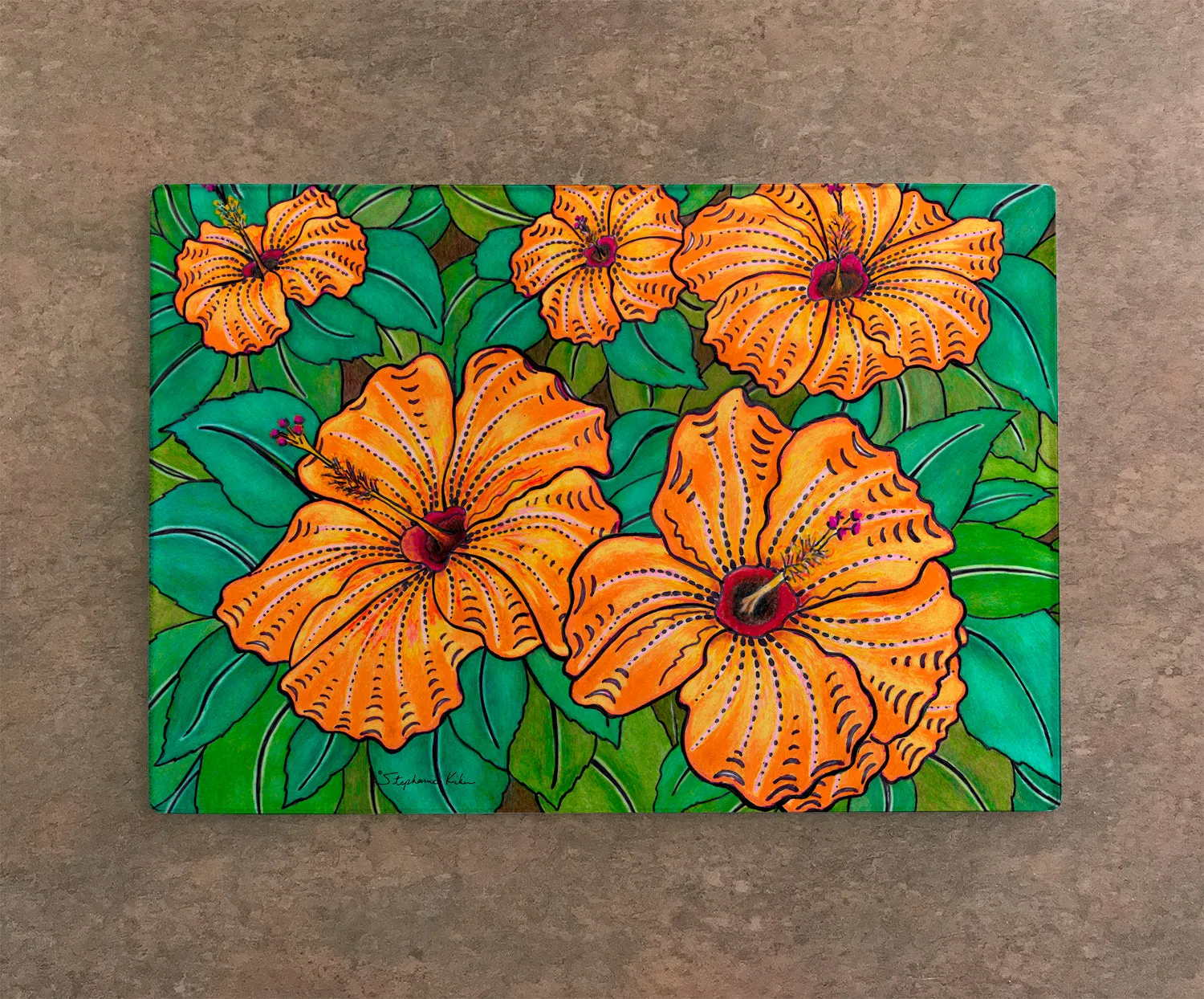 Hibiscus Cutting Board