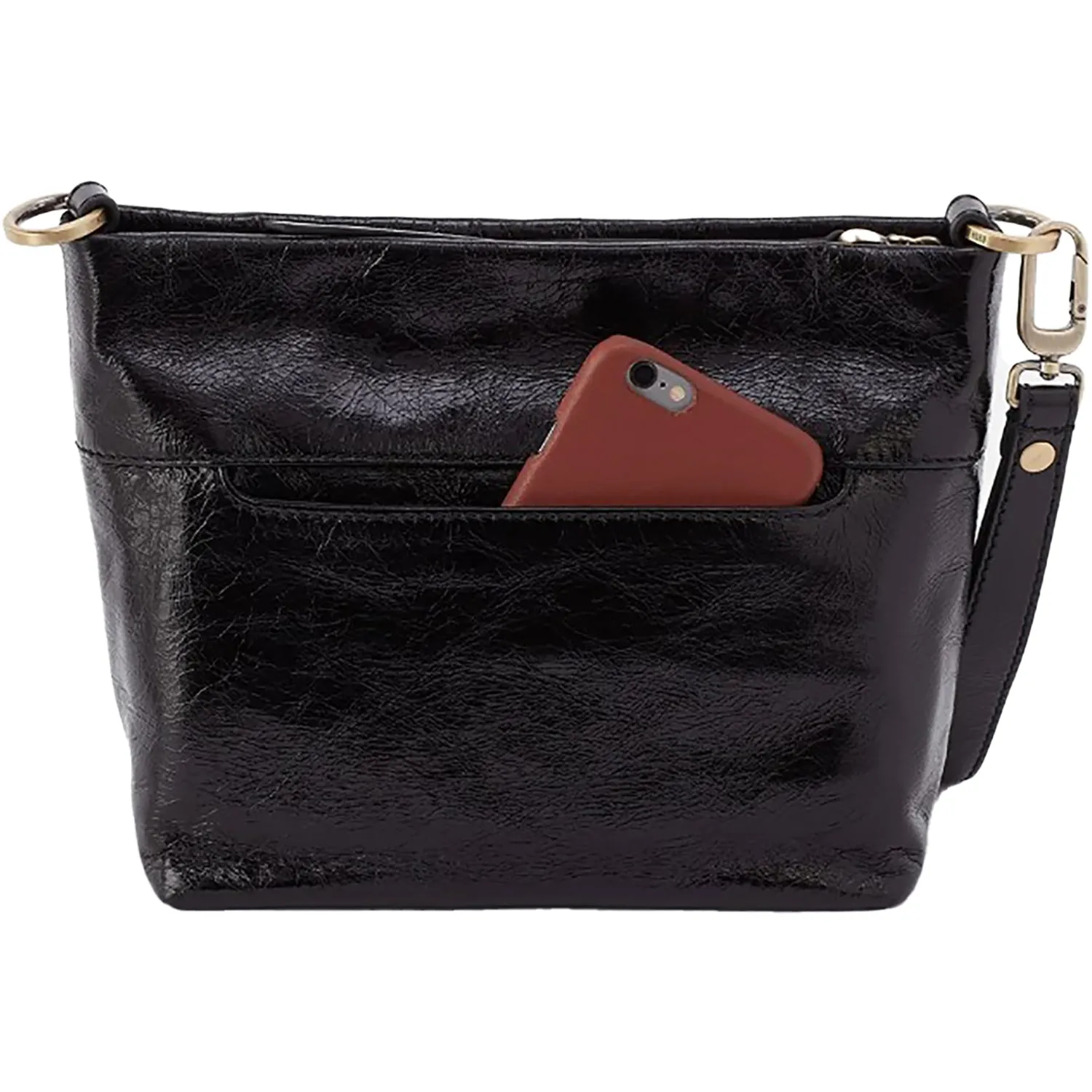 Hobo Ashe Crossbody Black Polished Leather