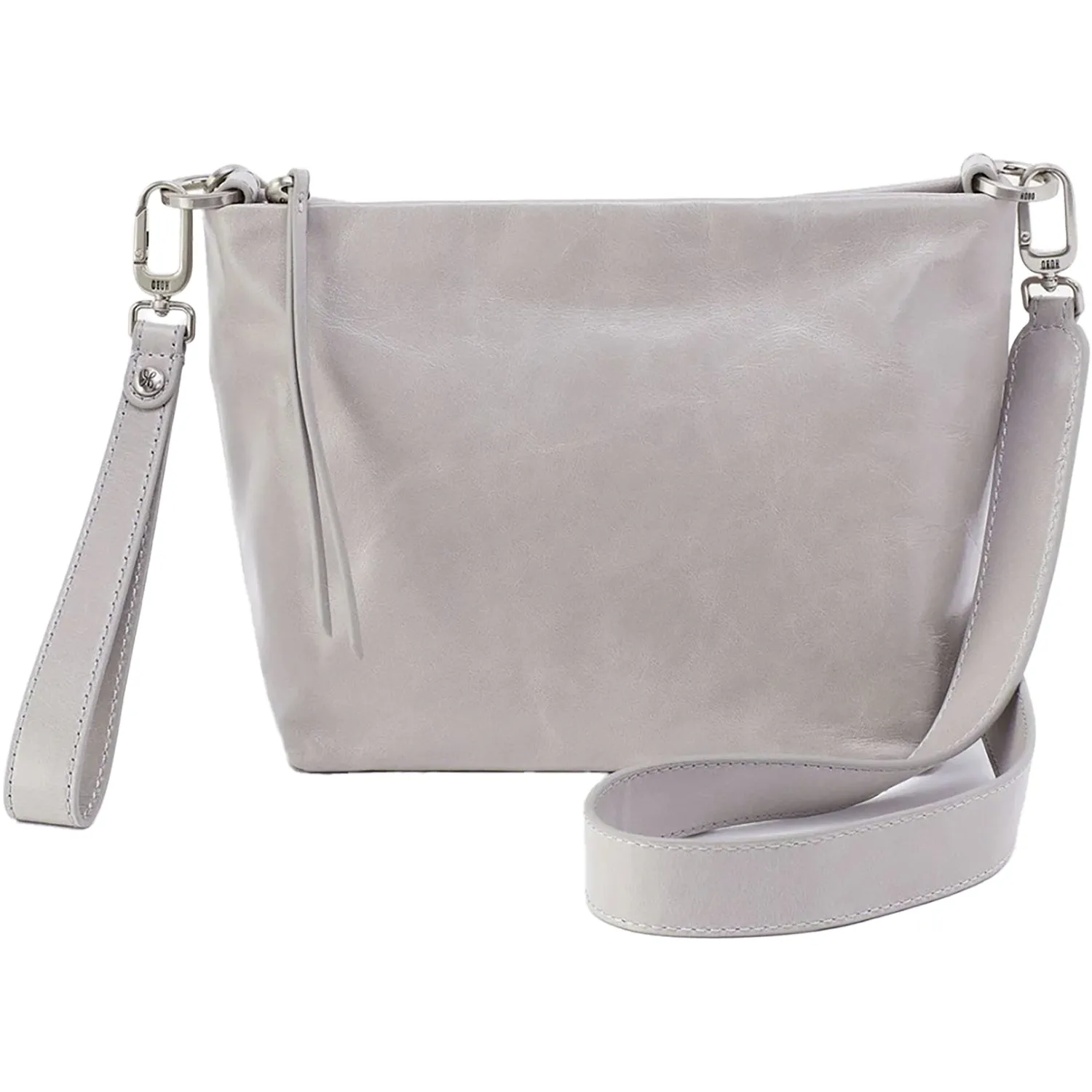 Hobo Ashe Crossbody Light Grey Polished Leather