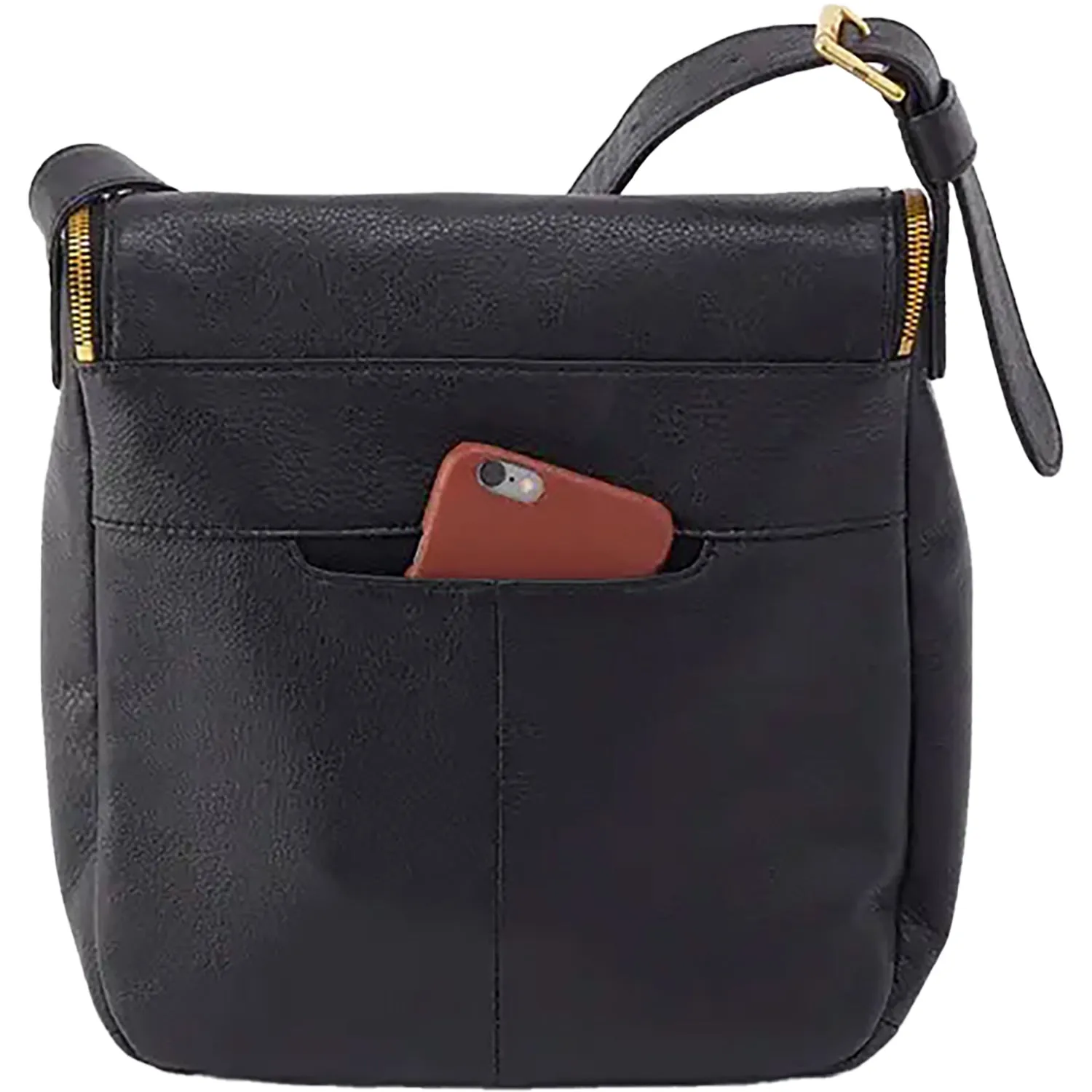 Hobo Fern North-South Crossbody Black Pebbled Leather