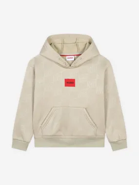 Hugo Boys Logo Hoodie in Beige