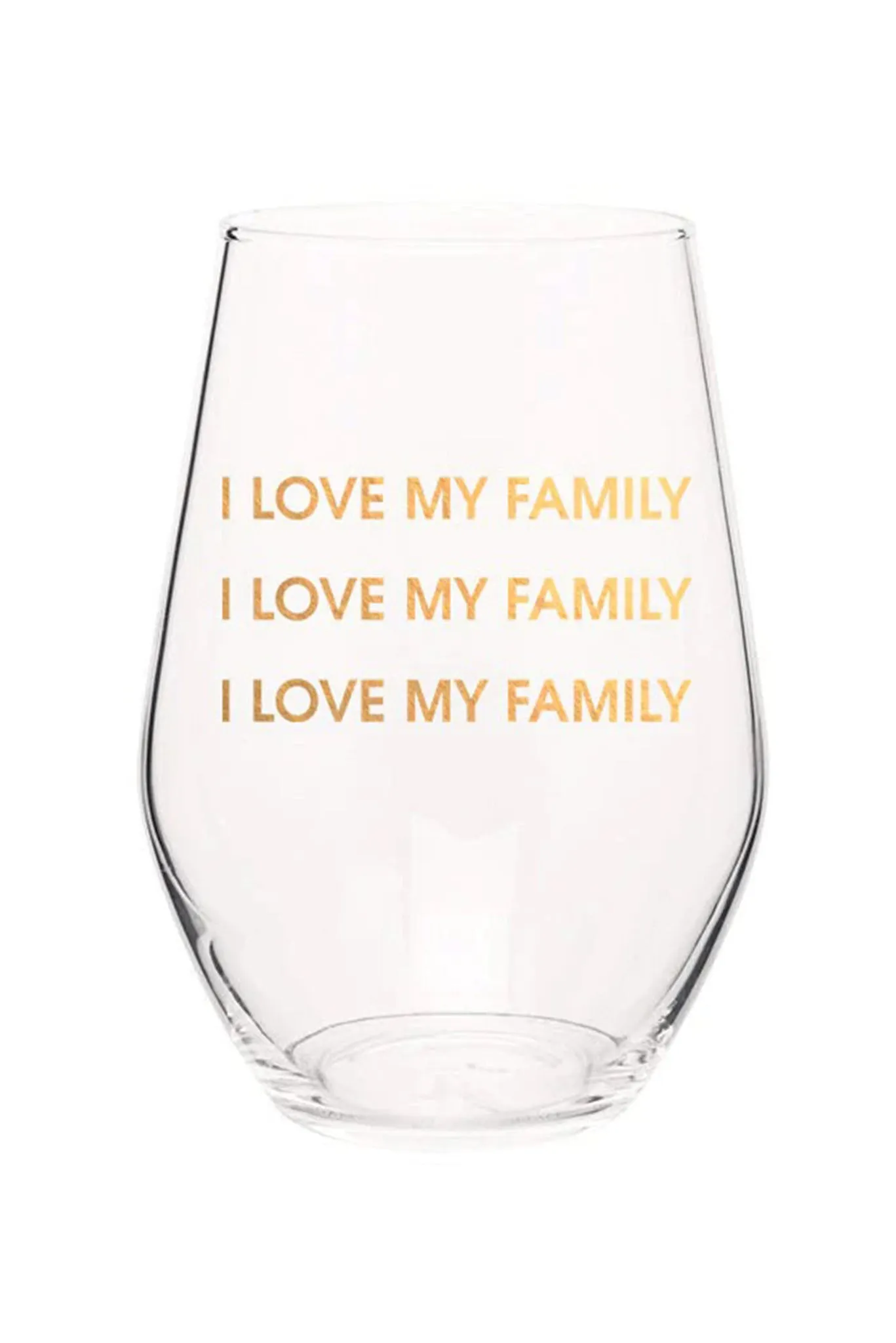 I Love My Family Wine Glass