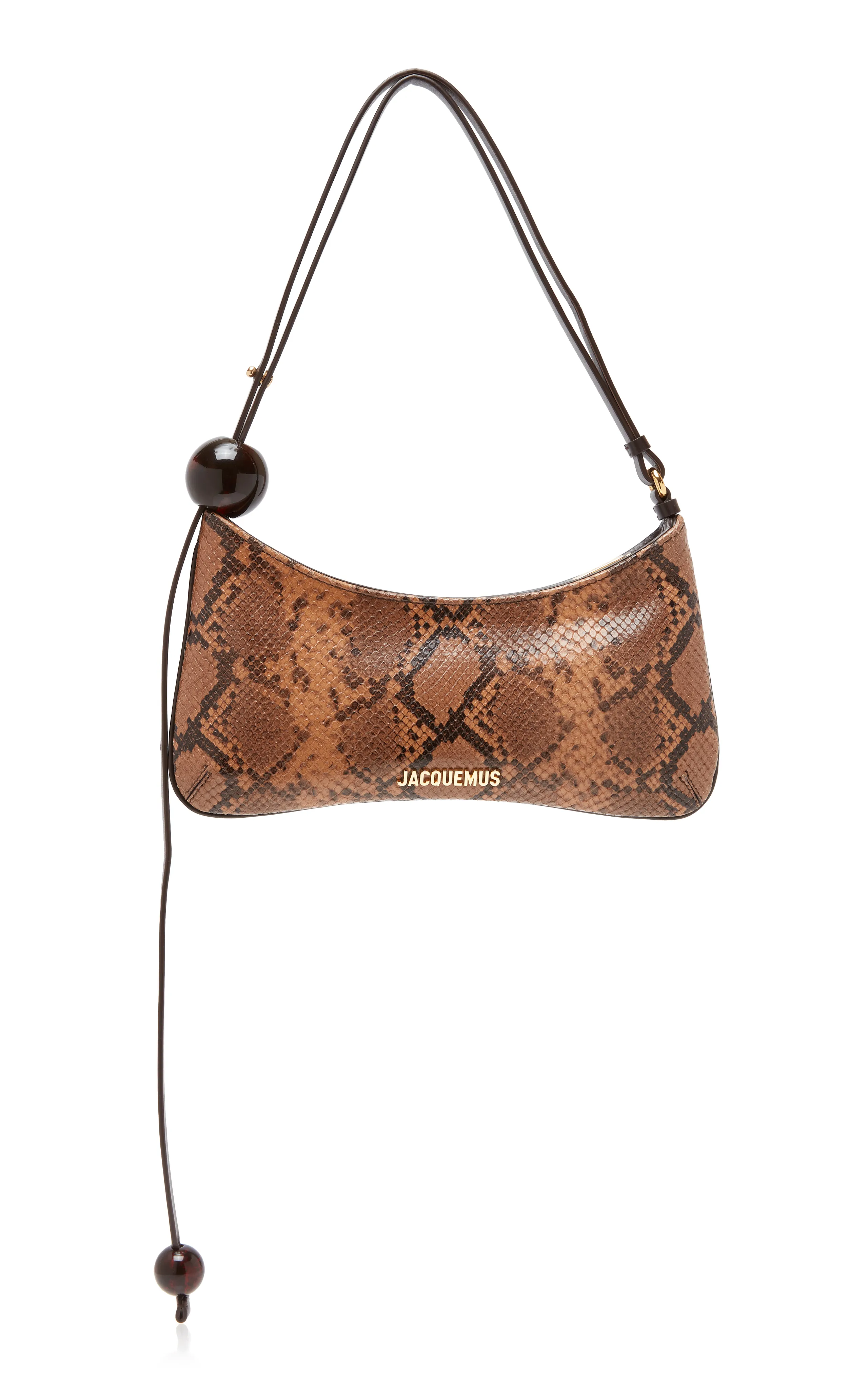 Jacquemus Snake-Print Leather Shoulder Bag