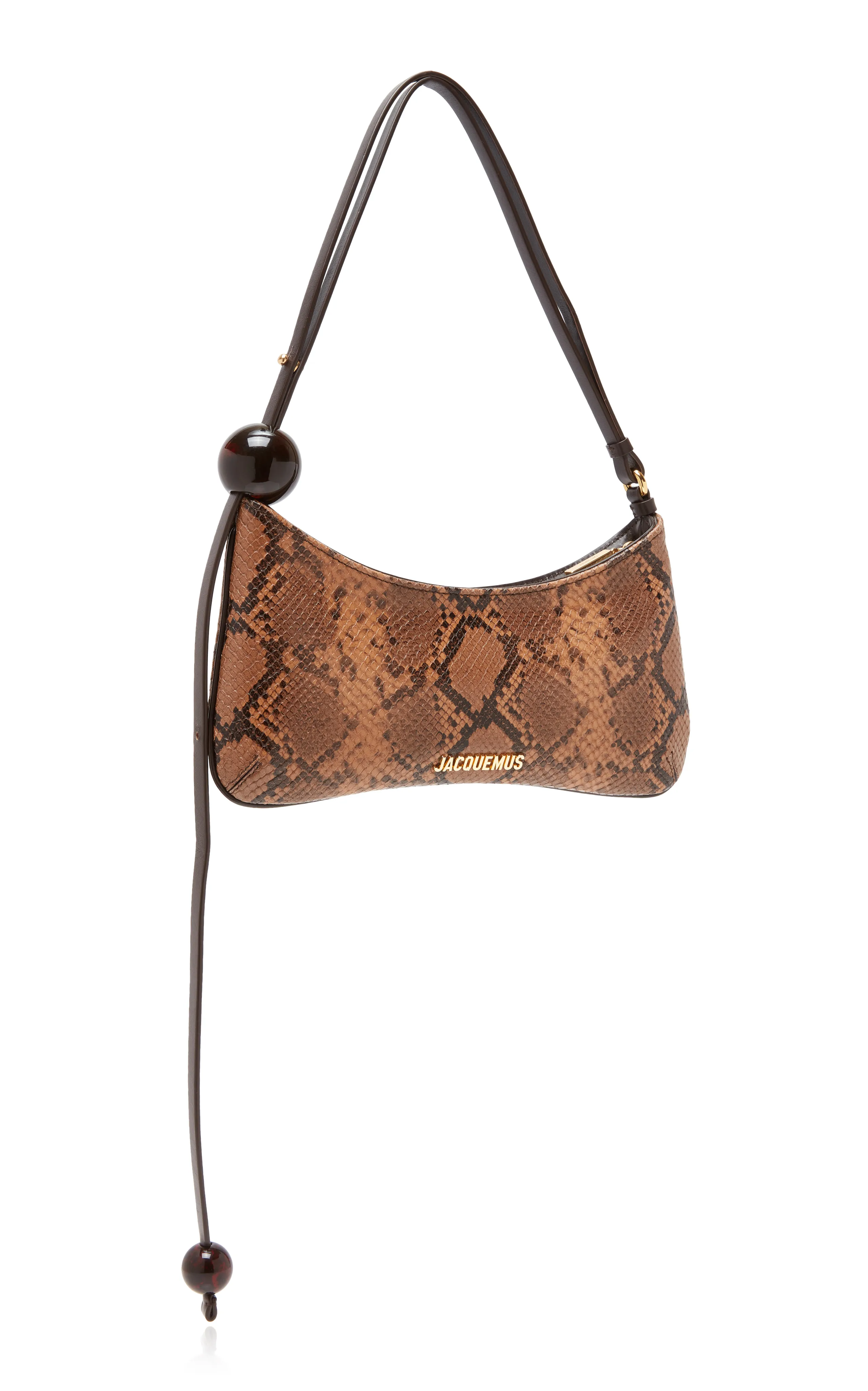 Jacquemus Snake-Print Leather Shoulder Bag