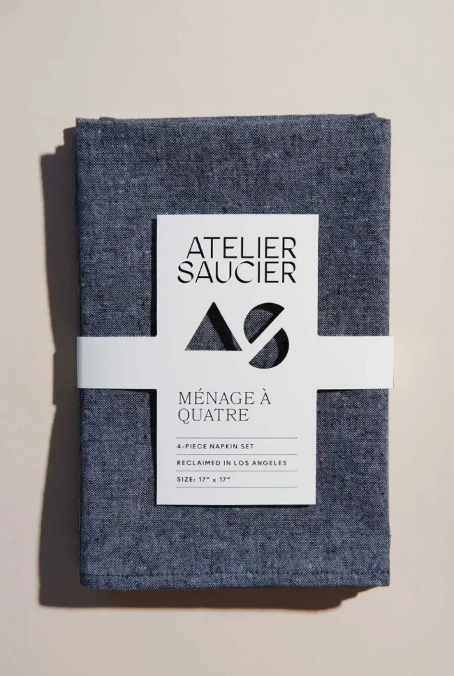 JAPANESE CHAMBRAY NAPKINS | SET OF FOUR - ATELIER SAUCIER