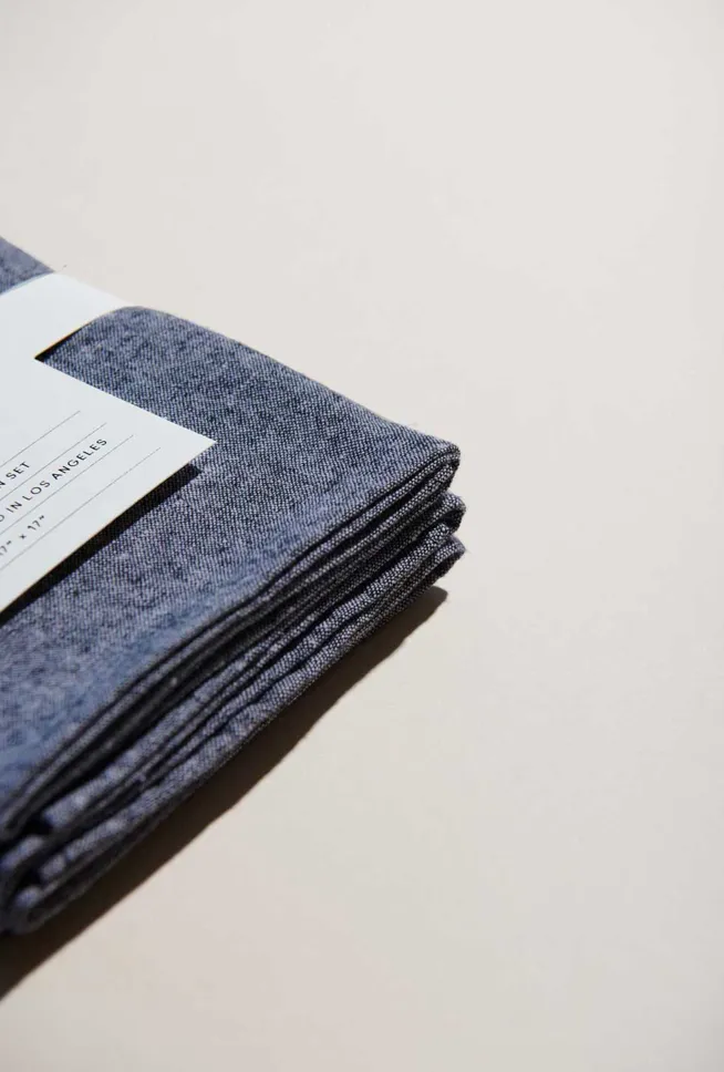 JAPANESE CHAMBRAY NAPKINS | SET OF FOUR - ATELIER SAUCIER