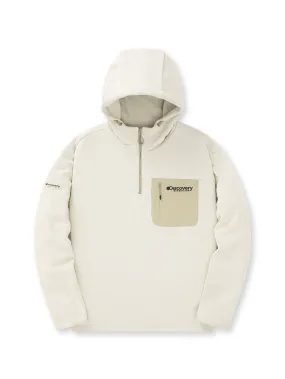 Knit Like Half Zip-Up Hoodie D.Ivory