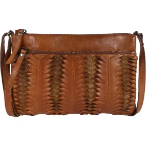 Latico Lee Crossbody Cognac Woven Leather