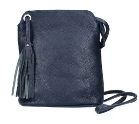 Leather blu navy leia shoulder bag