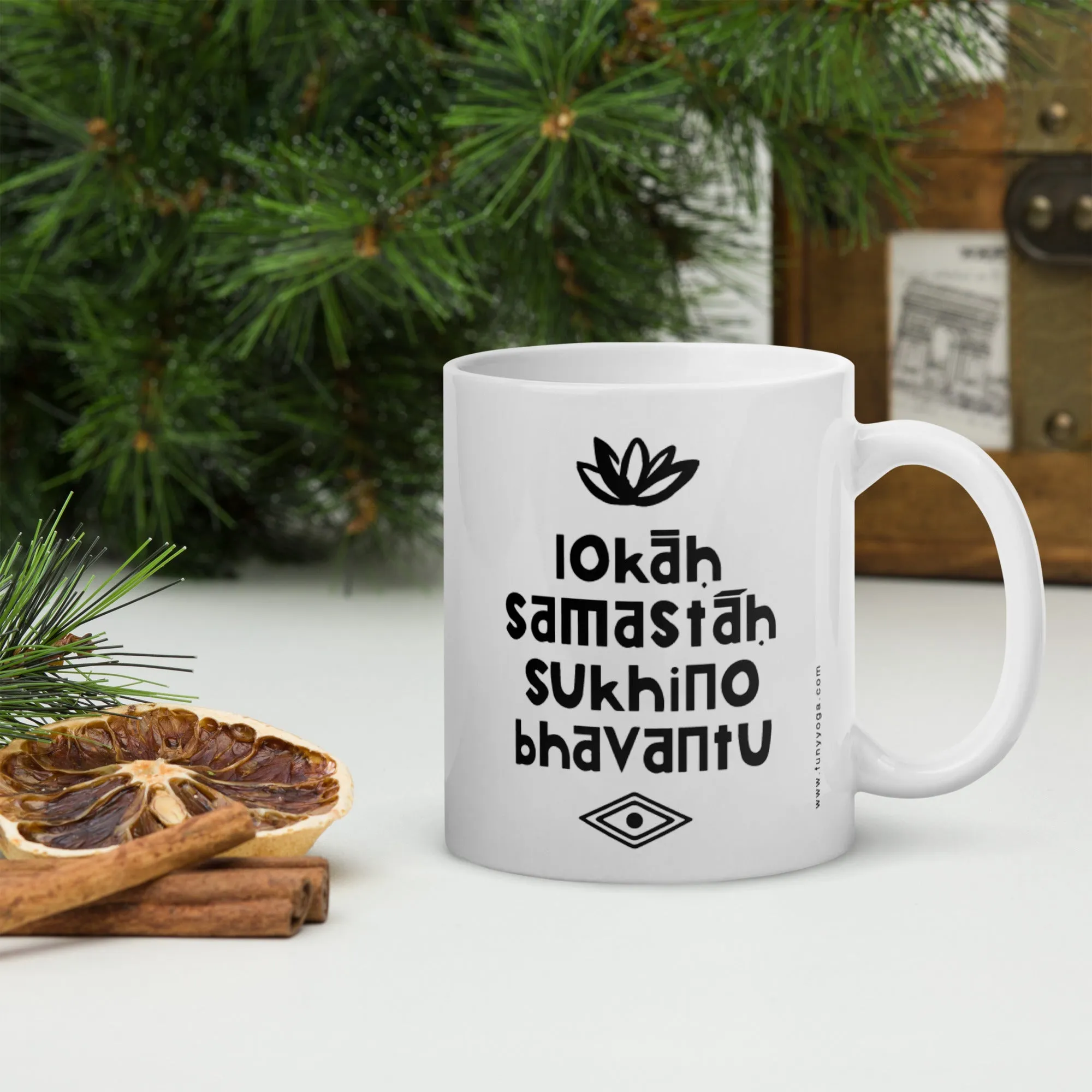 Lokah Samasth - White Ceramic Mug