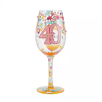 Lolita Happy 40th Birthday Wine Glass | Kaleidoscope