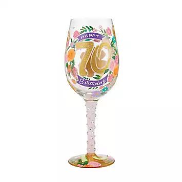 Lolita Happy 70th Birthday Wine Glass | Kaleidoscope