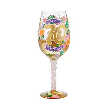 Lolita Happy 70th Birthday Wine Glass | Kaleidoscope