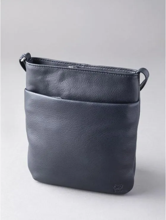 Lowther Leather Cross Body Bag in Navy