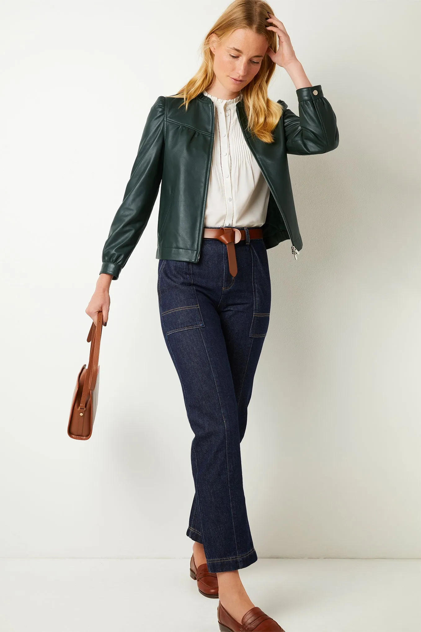 Lyra Leather Jacket - Green