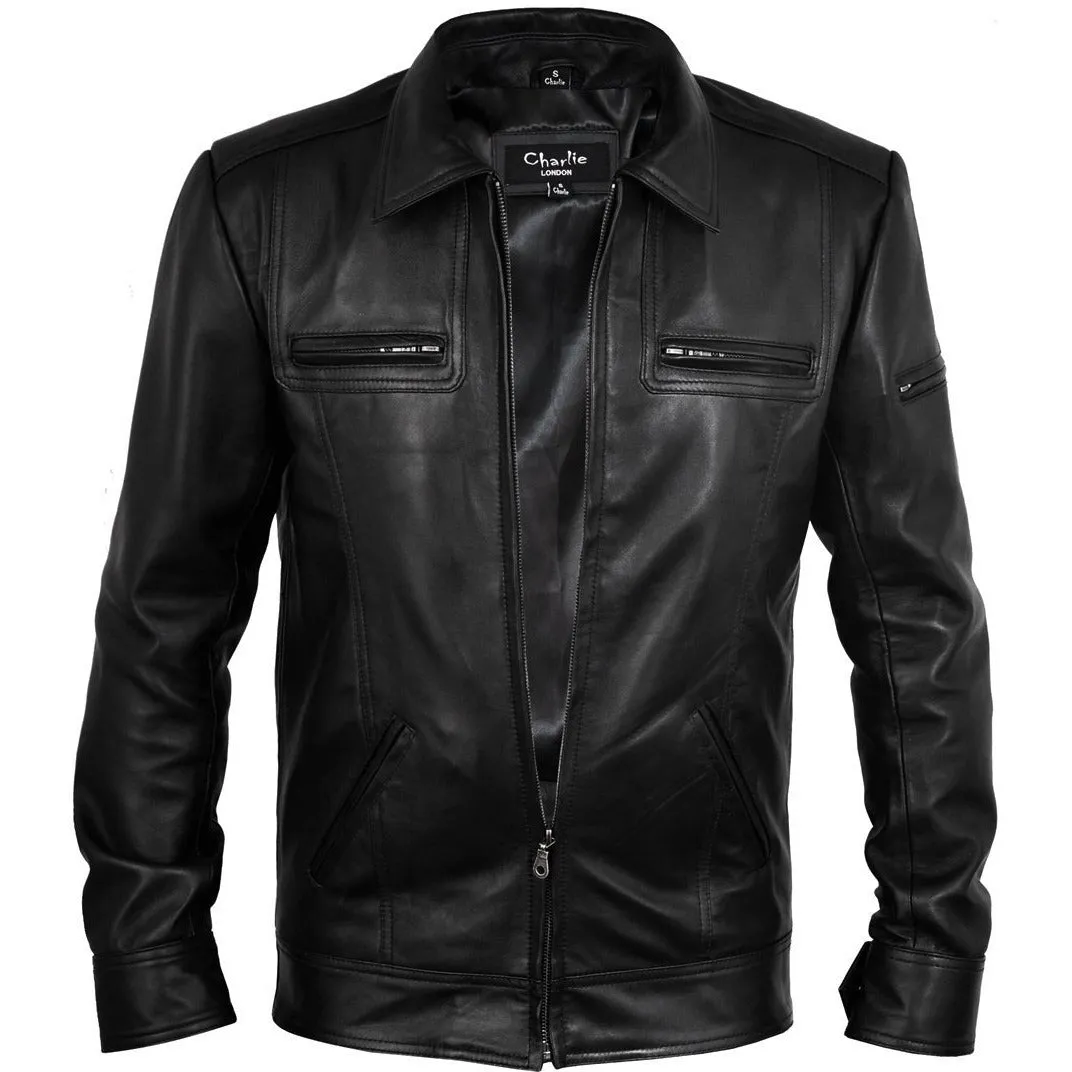 Men's Lynch Black Leather Jacket