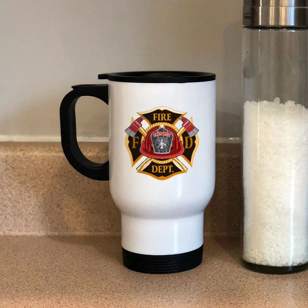 Metal Coffee and Tea Travel Mug Firefighter