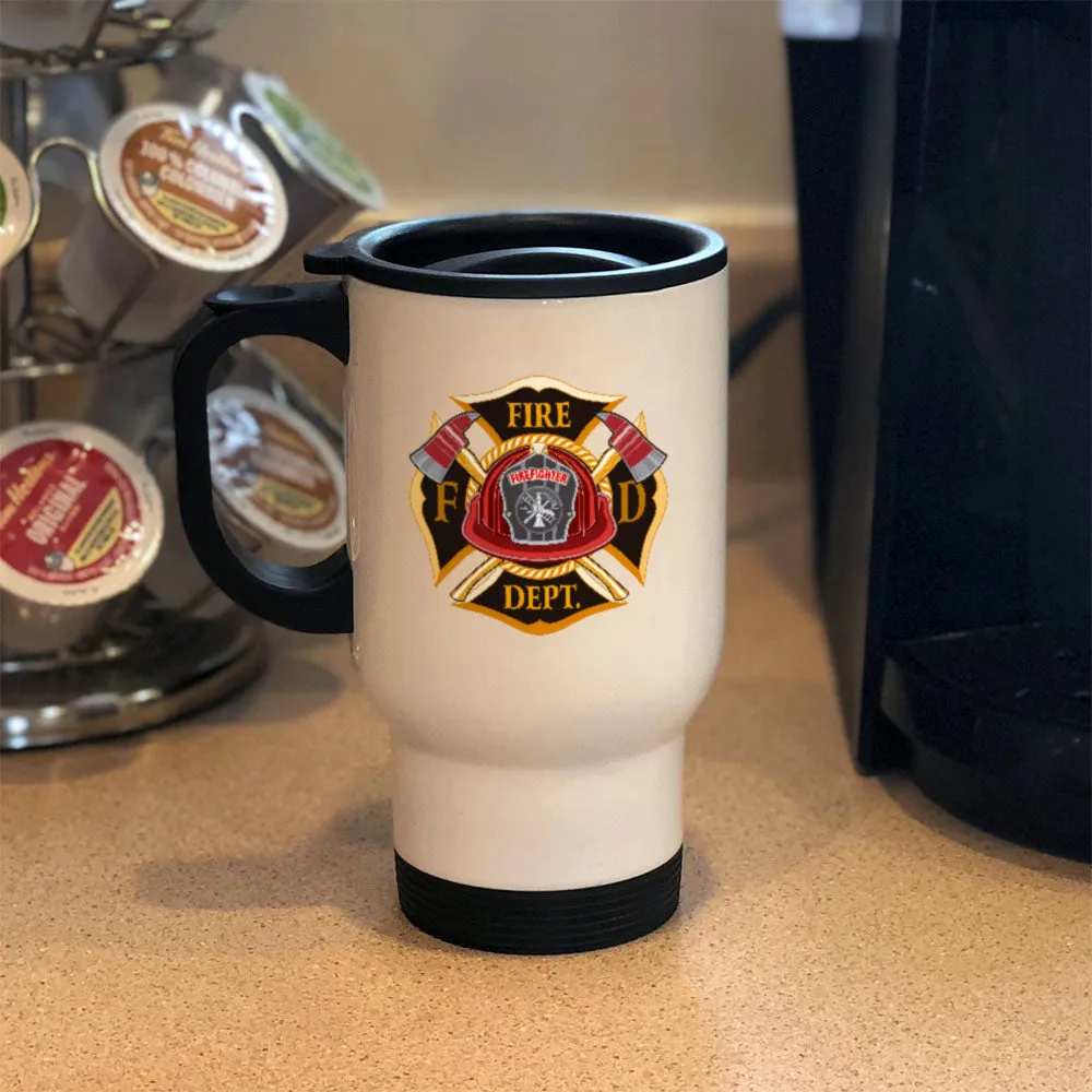 Metal Coffee and Tea Travel Mug Firefighter