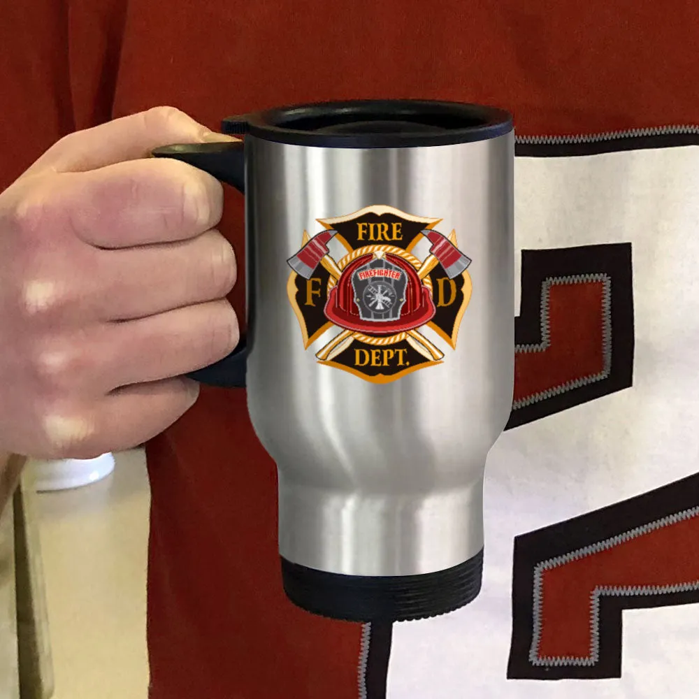 Metal Coffee and Tea Travel Mug Firefighter