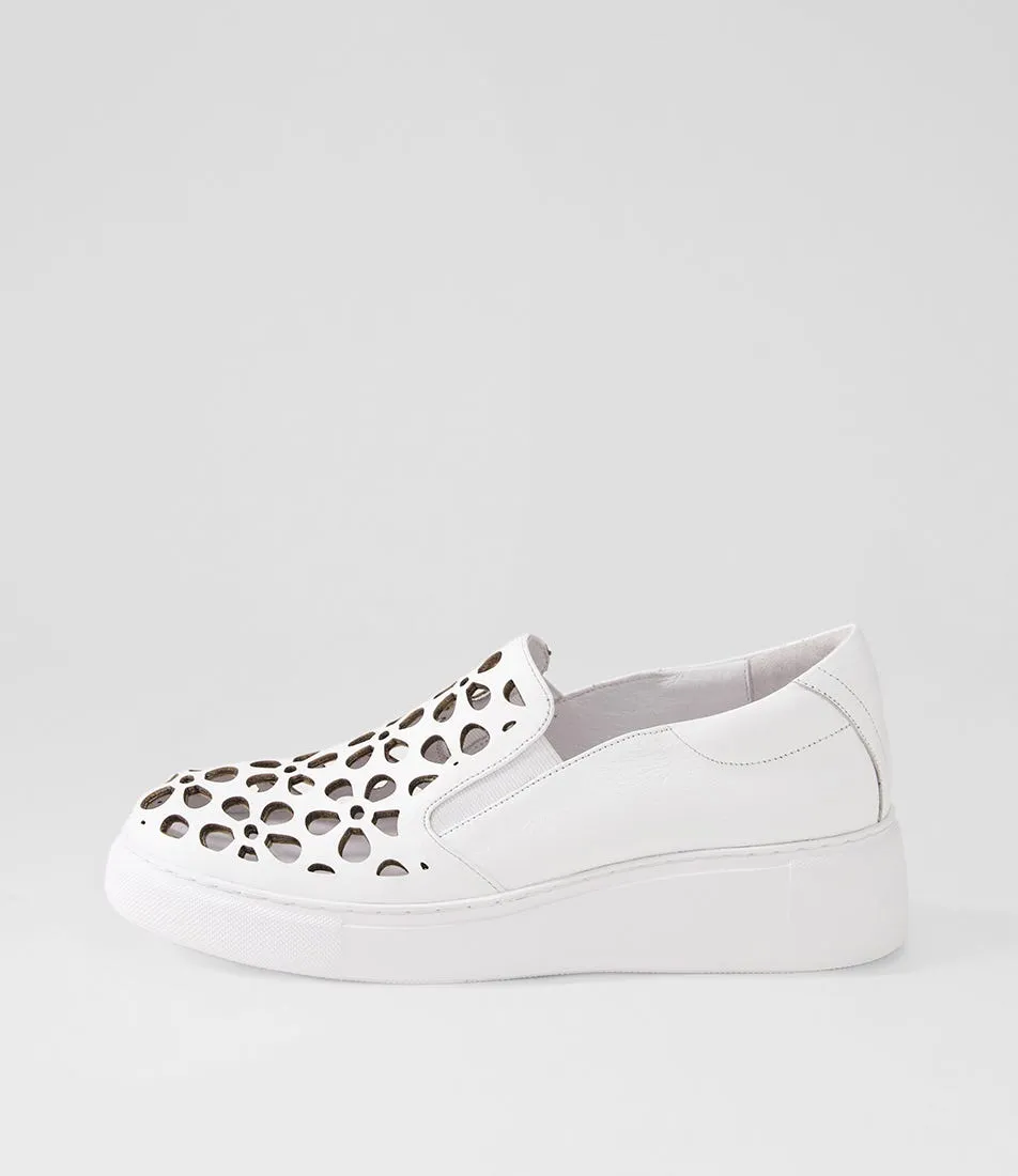 MIDAS Yarra White Leather Sneakers