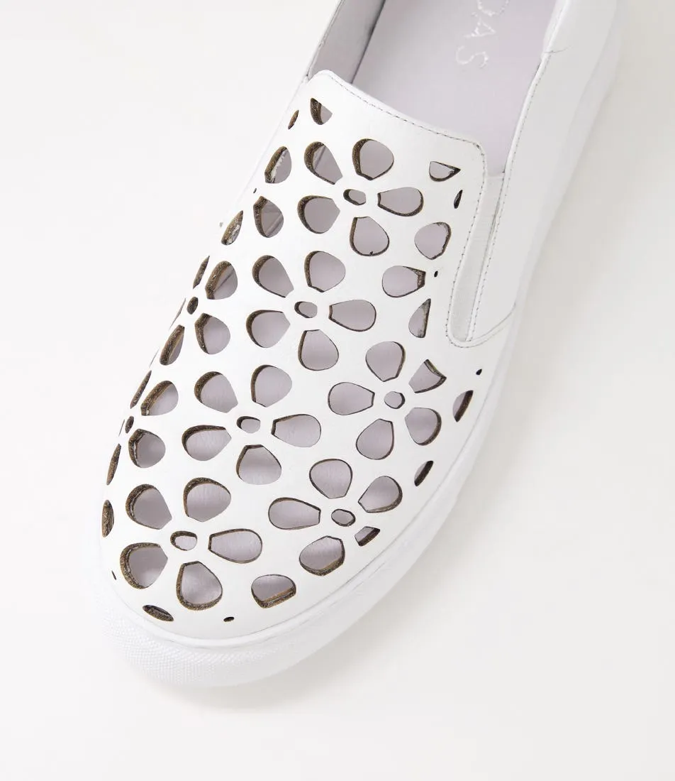 MIDAS Yarra White Leather Sneakers