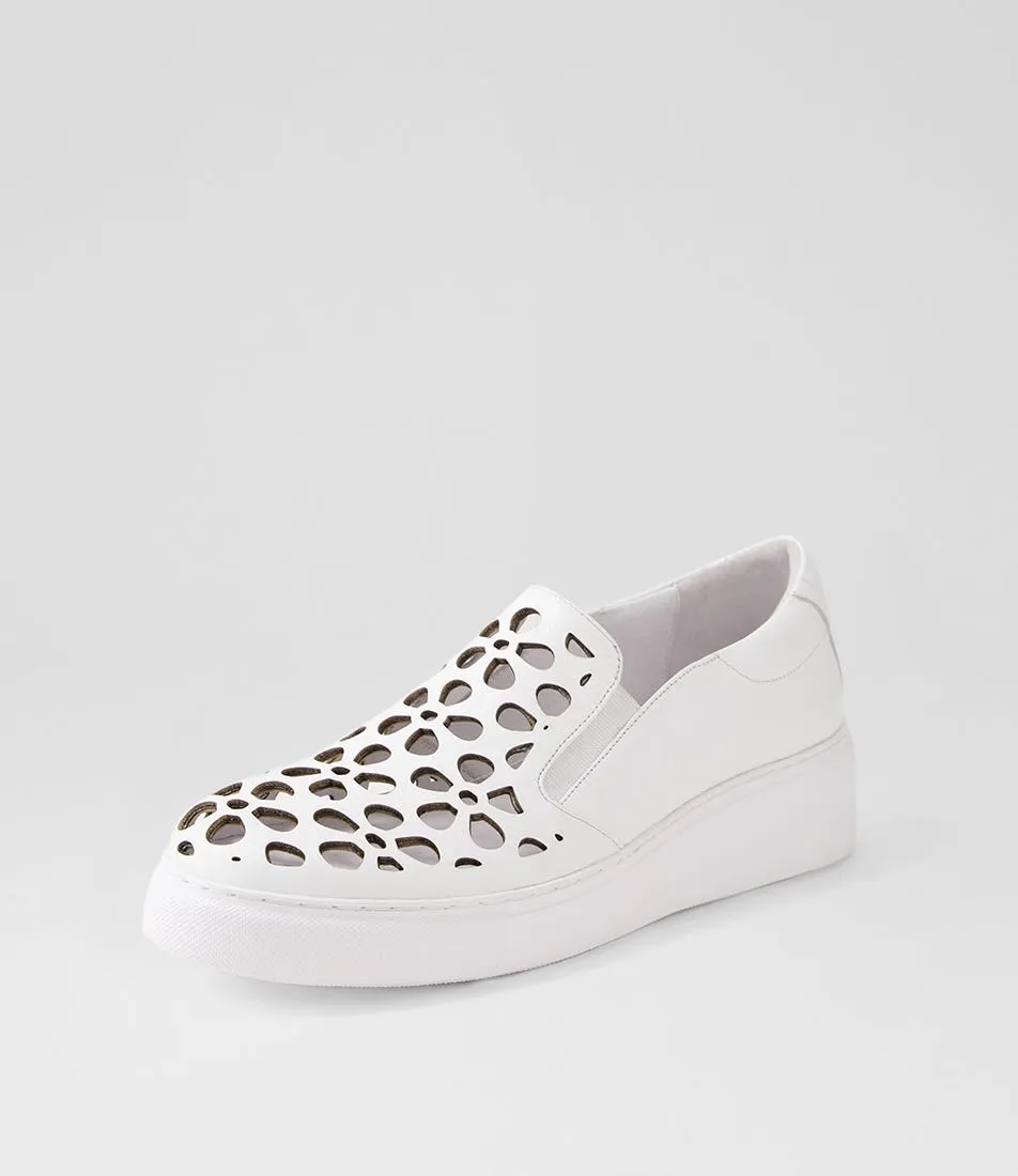 MIDAS Yarra White Leather Sneakers