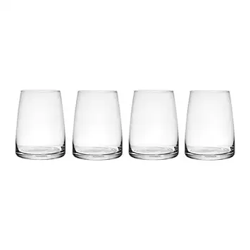 Mikasa Palermo 4 Piece Crystal Glass Stemless Wine Glass Set | Kaleidoscope