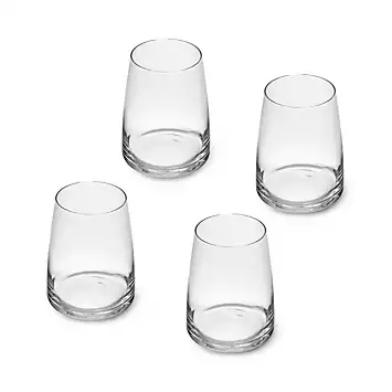 Mikasa Palermo 4 Piece Crystal Glass Stemless Wine Glass Set | Kaleidoscope