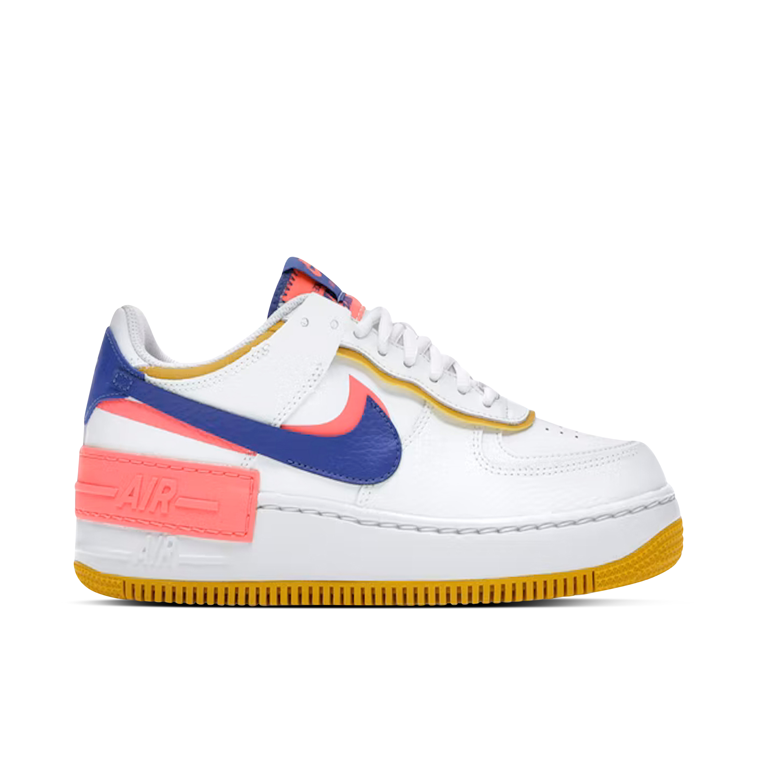 Nike Air Force 1 Low Shadow White Flash Crimson Astronomy Blue Womens | CI0919-105 | Laced