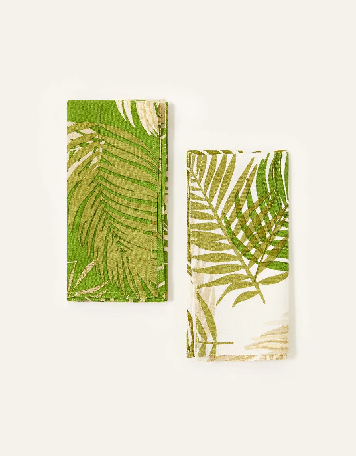 Palm Print Reusable Napkins Set of Two