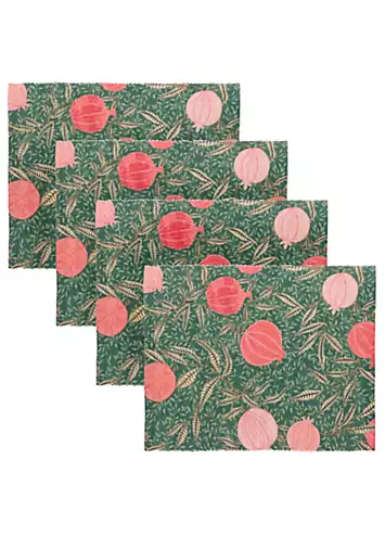 Paoletti Set of 4 Pomegranate Table Placemats | Kaleidoscope