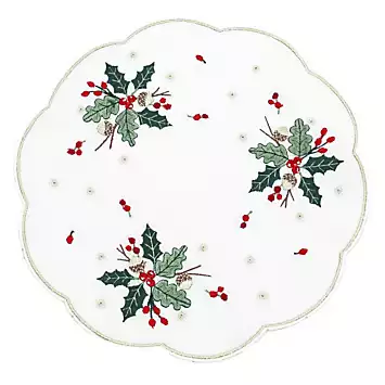 Peggy Wilkins Set of 4 Round Holly Oak Placemats | Kaleidoscope