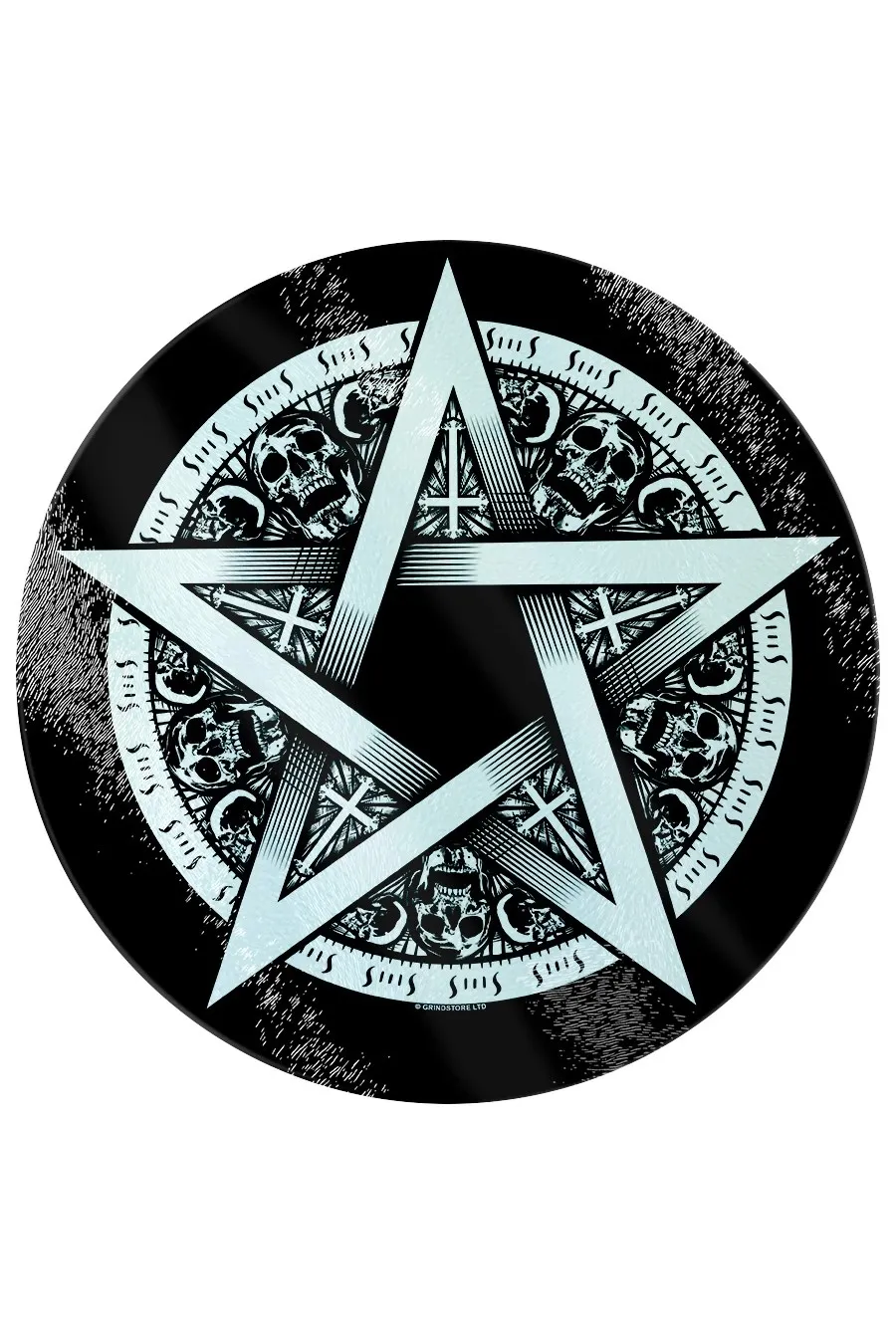 Pentagram Star Round Glass Cutting Board | Dark Ages