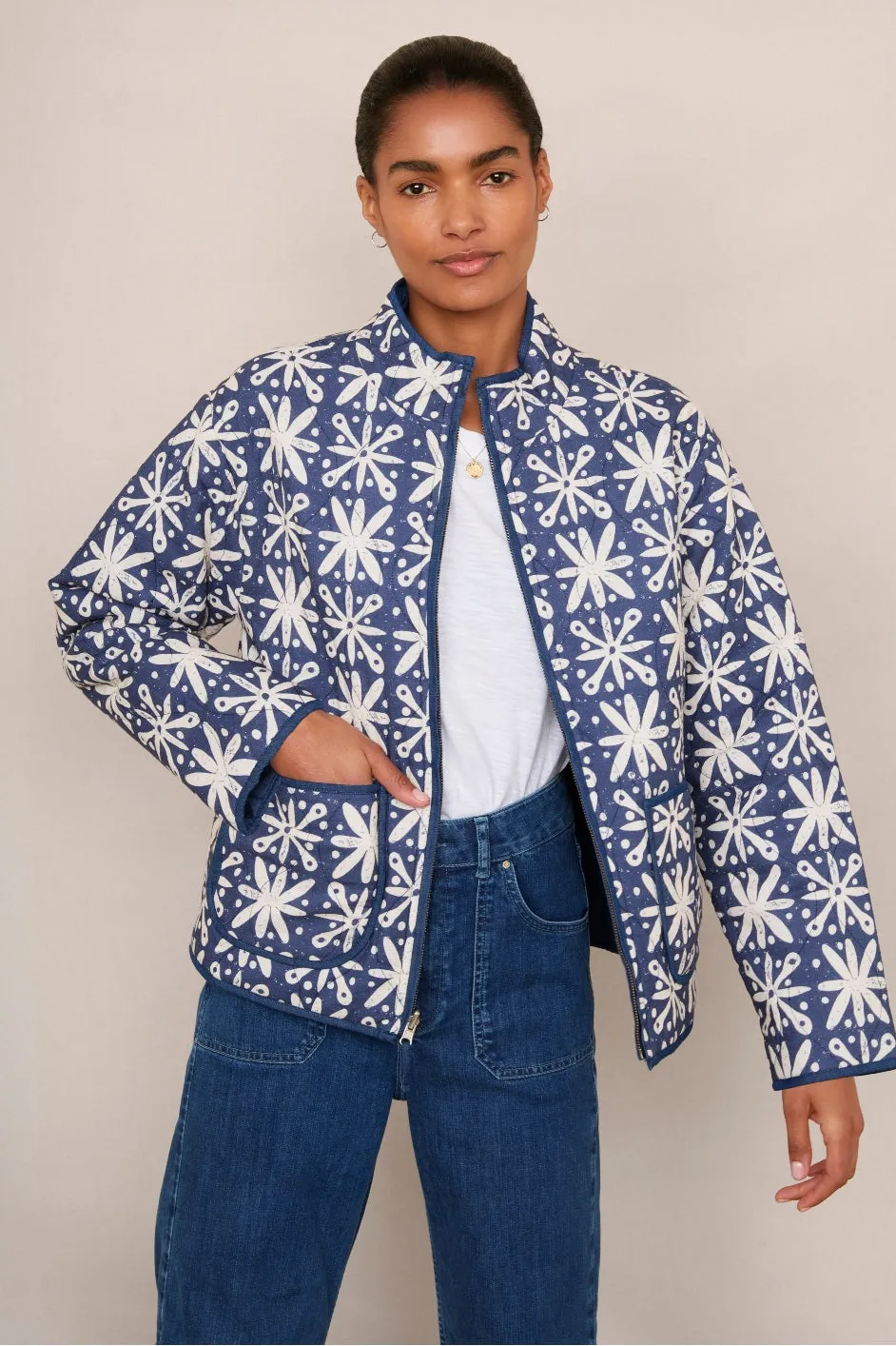 Piper Reversible Quilted Jacket - Denim