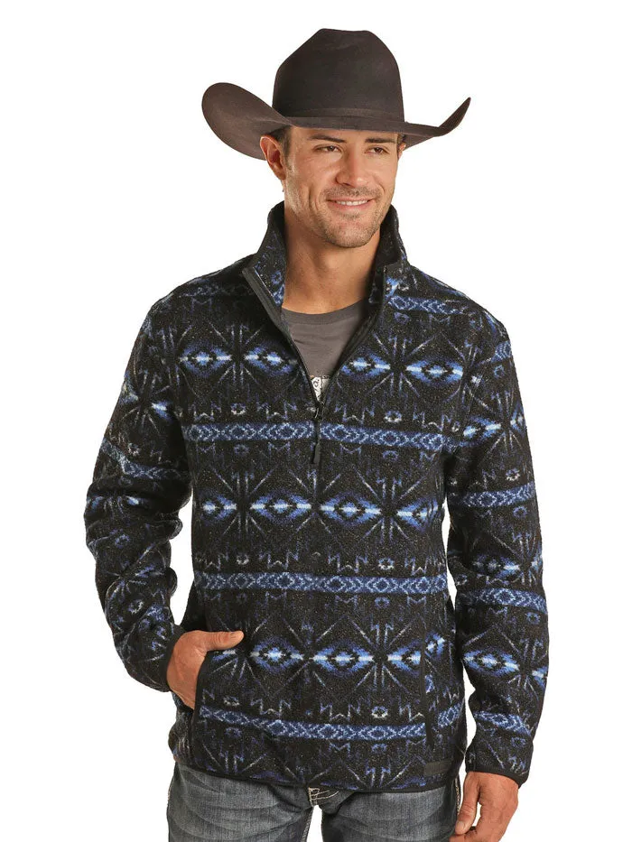 Rock & Roll Denim BM91C01939 Mens Aztec Pullover Blue