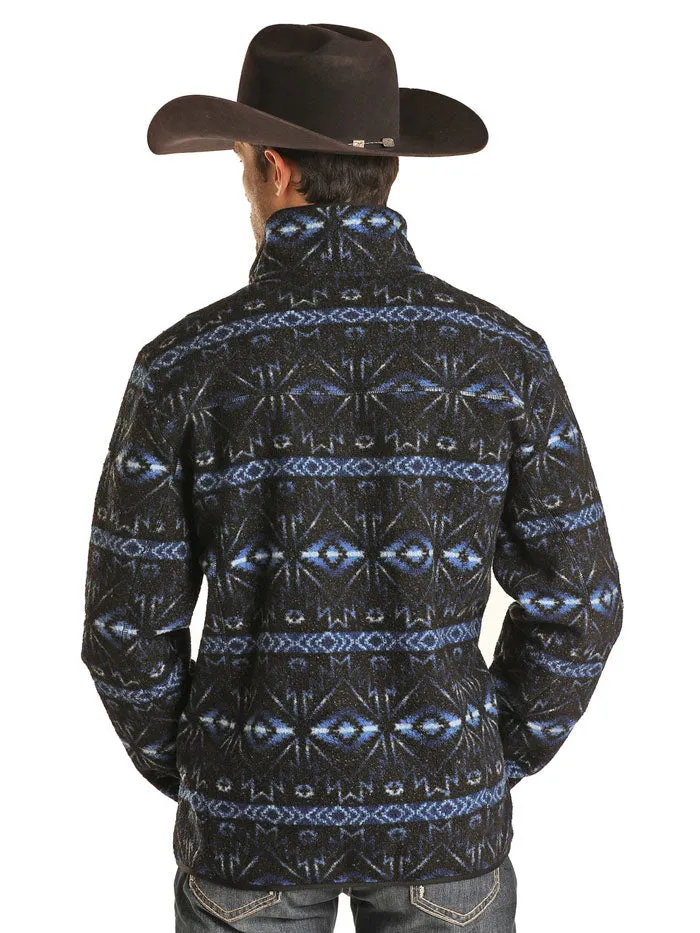 Rock & Roll Denim BM91C01939 Mens Aztec Pullover Blue