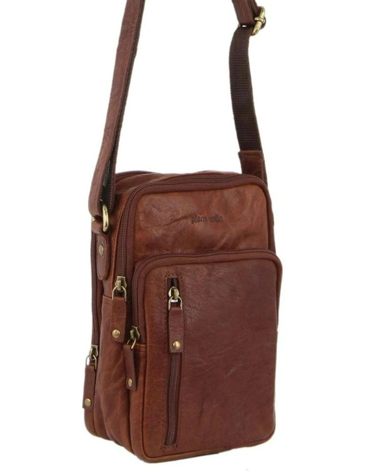 Rustic Leather Cross-Body Bag in Chestnut