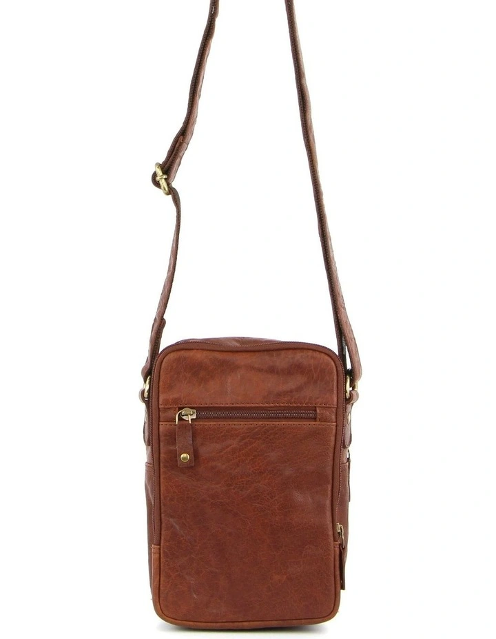 Rustic Leather Cross-Body Bag in Chestnut