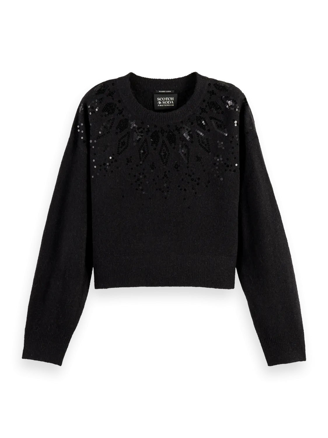 Scotch & Soda Relaxed Fit Wool Blend Pullover Black