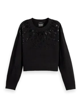 Scotch & Soda Relaxed Fit Wool Blend Pullover Black