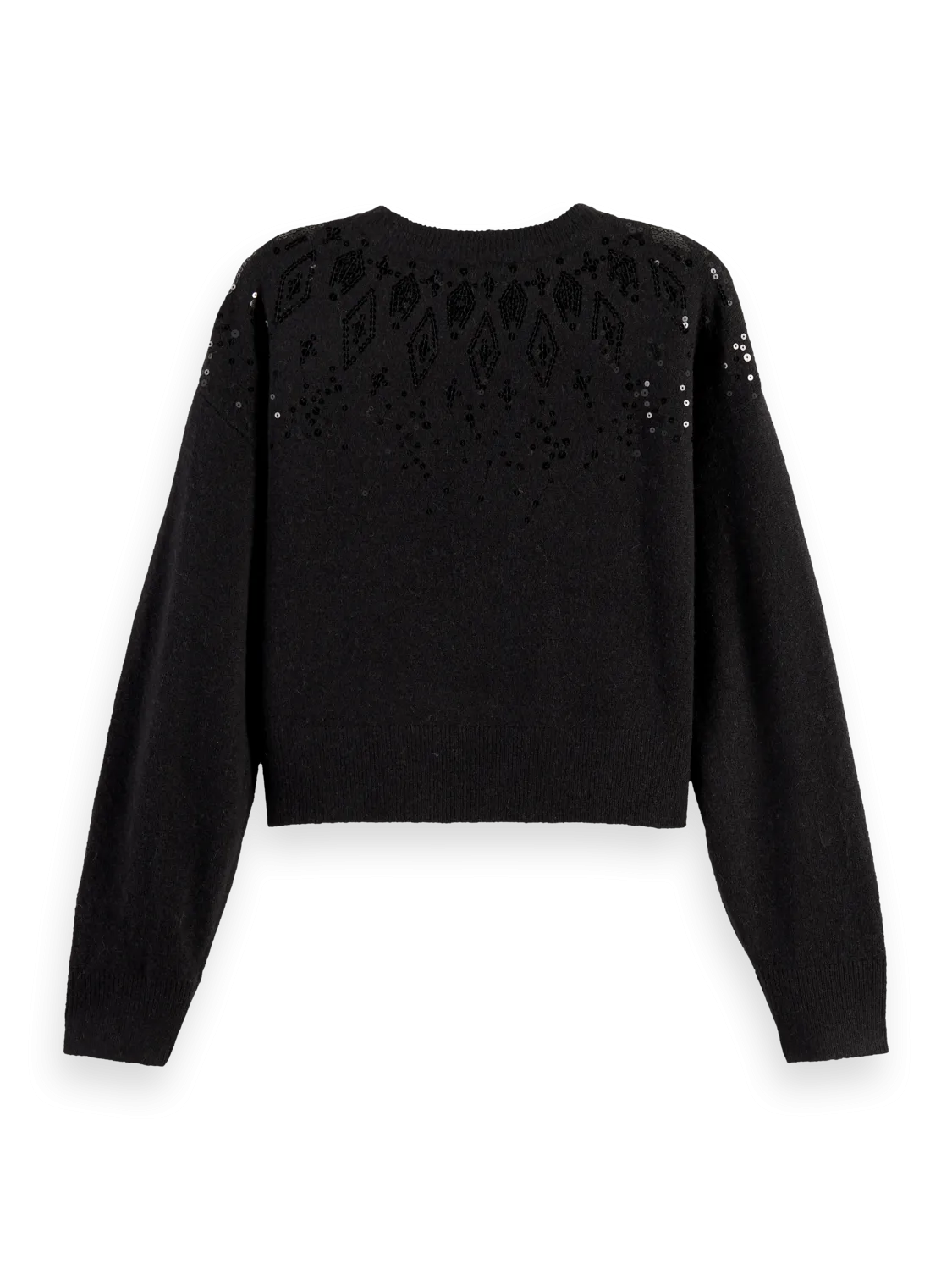 Scotch & Soda Relaxed Fit Wool Blend Pullover Black