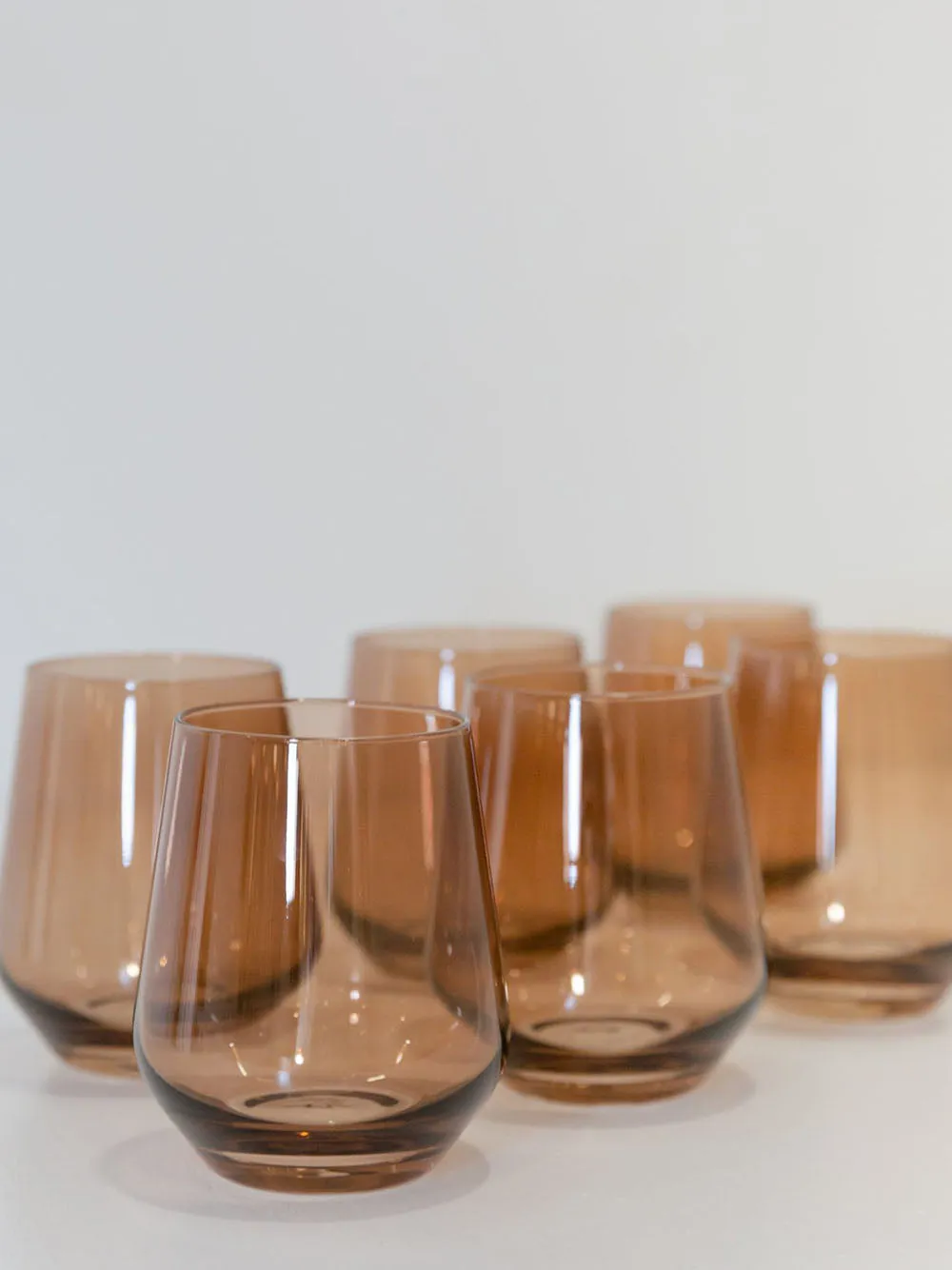 Stemless Wine Glass in Rust- Box of 6