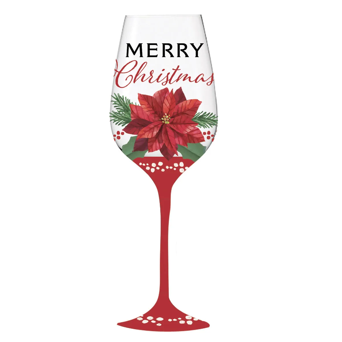 Stemmed Wine Glass, w/ Box, Joyful Noel