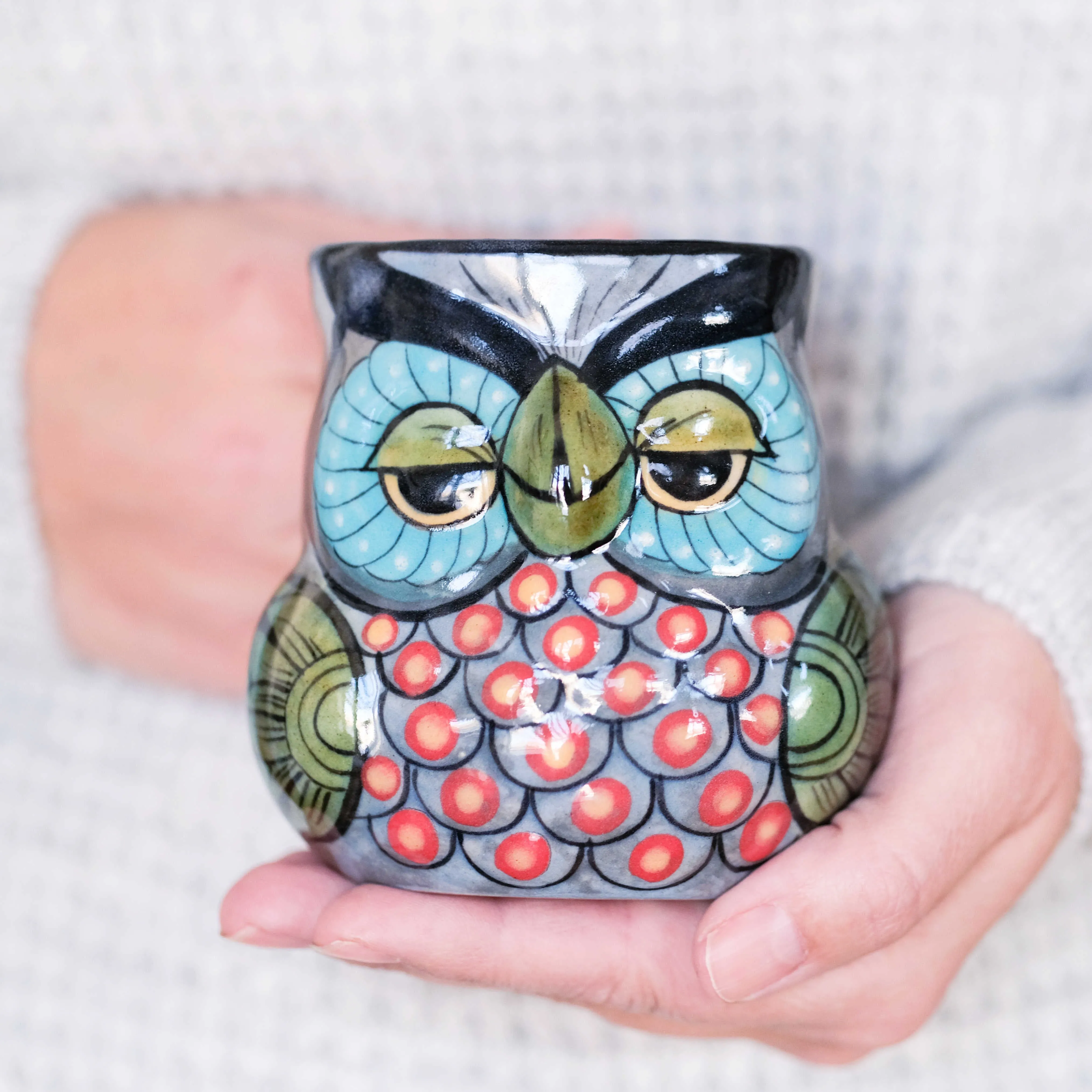 Stoneware Owl Mug