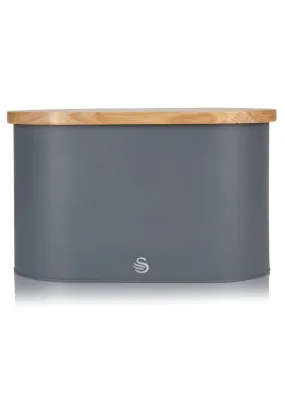 Swan Nordic Oval Bread Bin With Cutting Board Lid