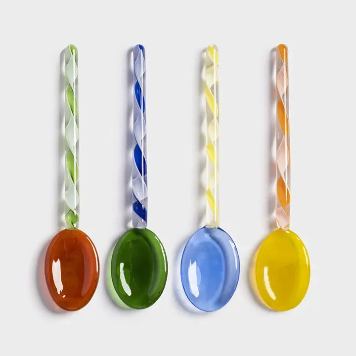 Swirl Glass Spoon | Set of 4