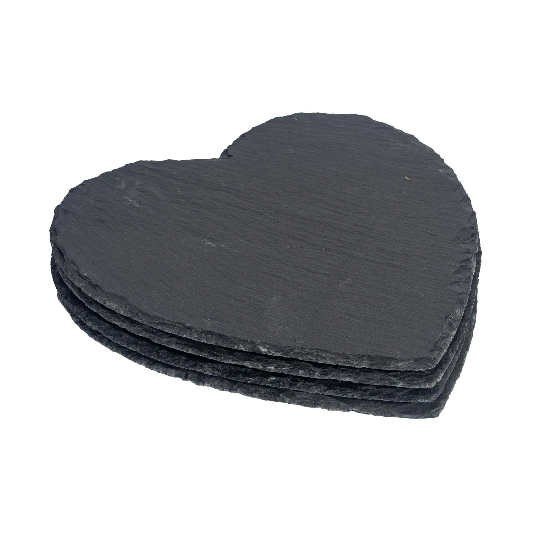 Table Linen & Mats | Heart Slate Placemats 25cm Pack of 4 | Argon Tableware