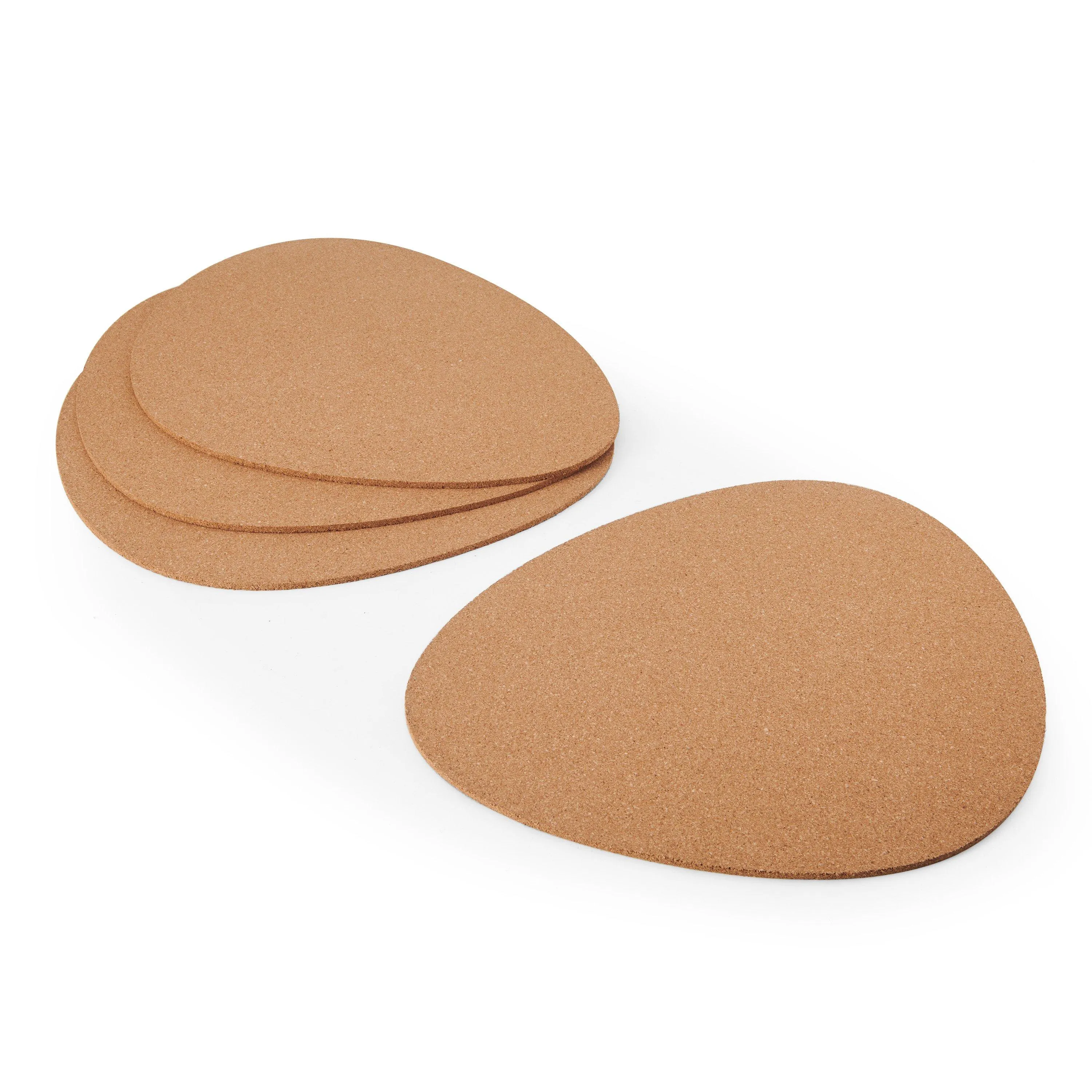 Table Linen & Mats | Pebble-Shaped Cork Placemats, Set of 4, Natural, 38 x 30cm | Mikasa