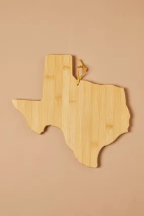 Texas State Shaped Bamboo Serving and Cutting Board