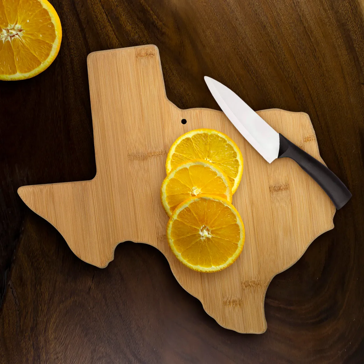 Texas State Shaped Bamboo Serving and Cutting Board